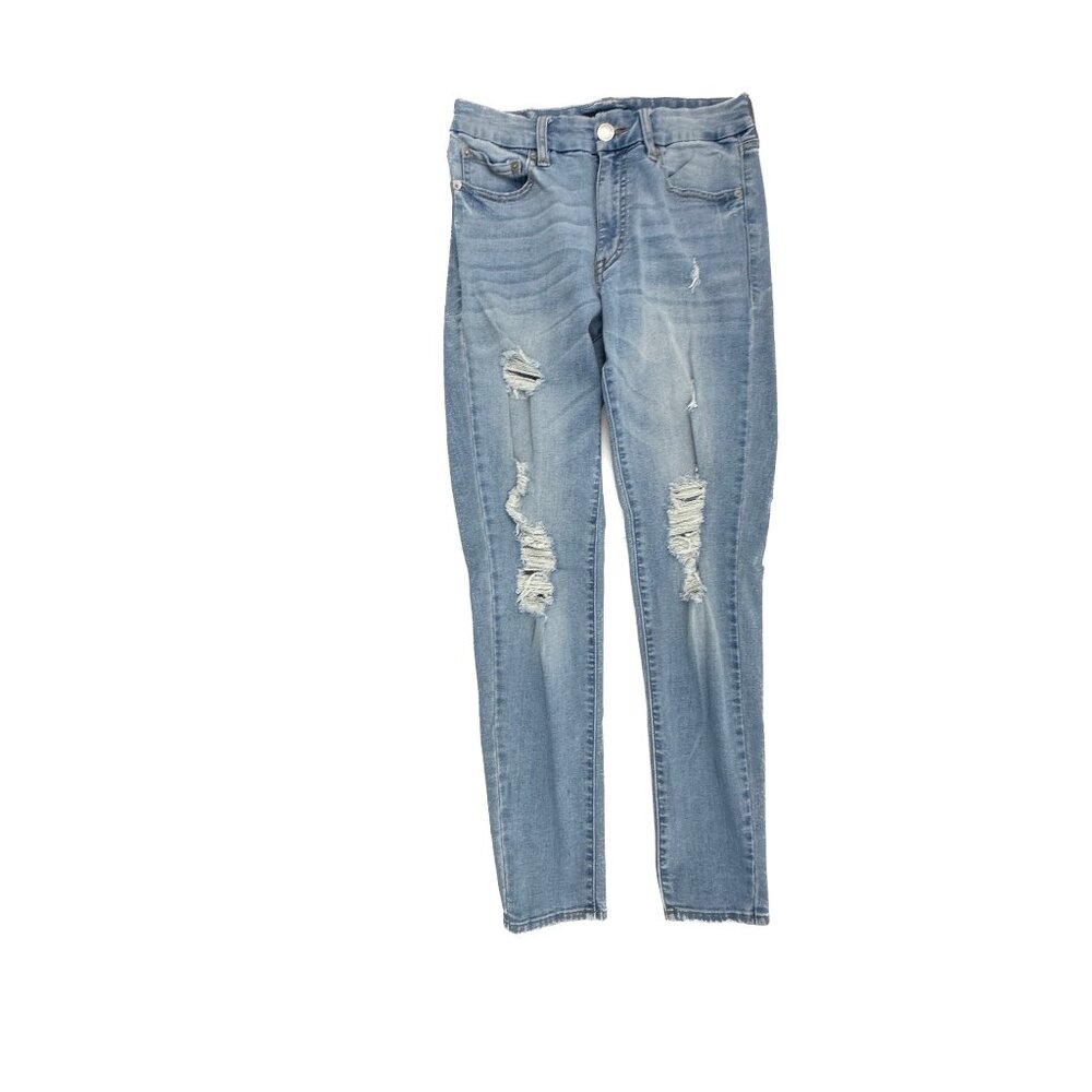 Aeropostale High Rise Curvy Jegging Distressed Womens size 4 Medium Blue Jeans